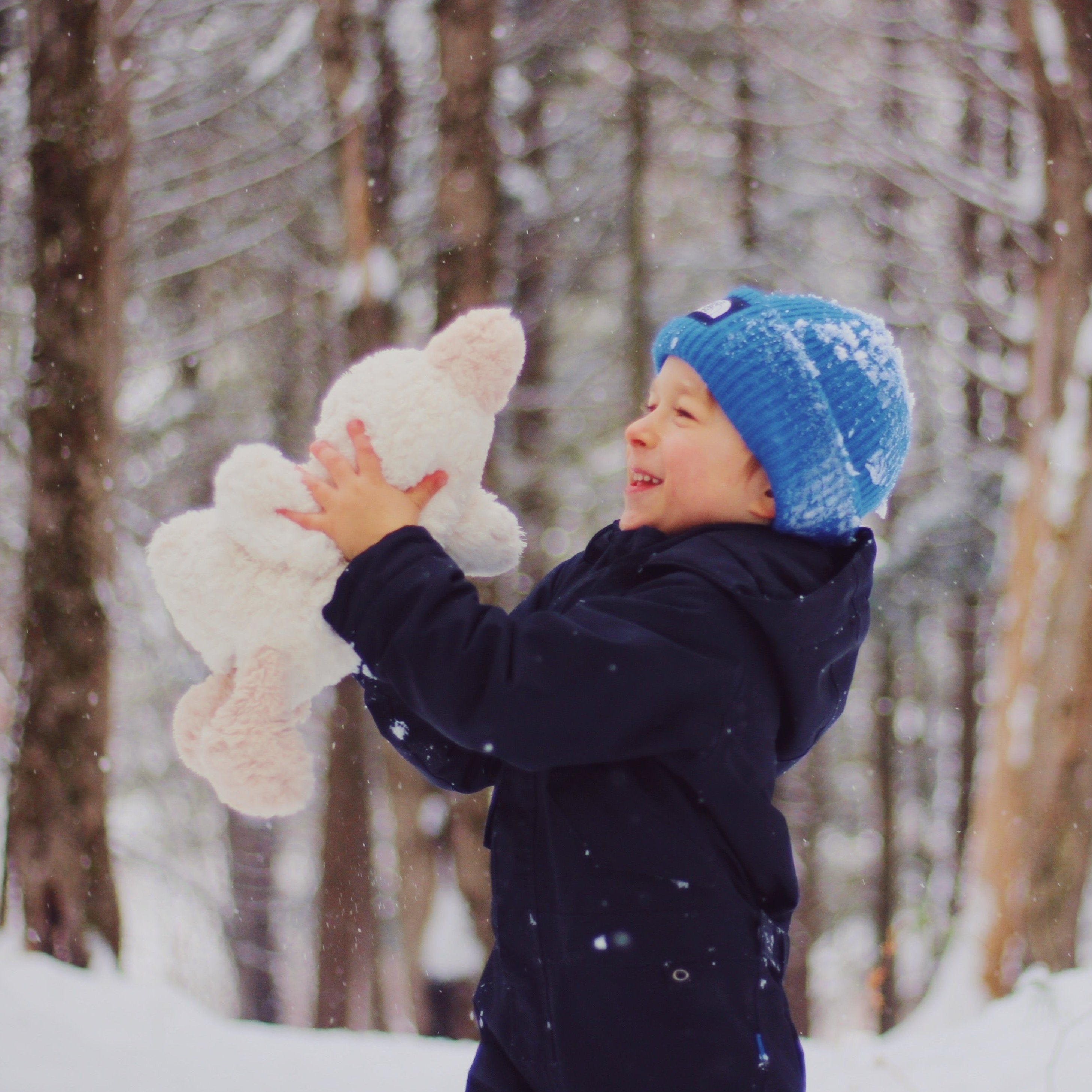 Thermy Buddy with young boy outside