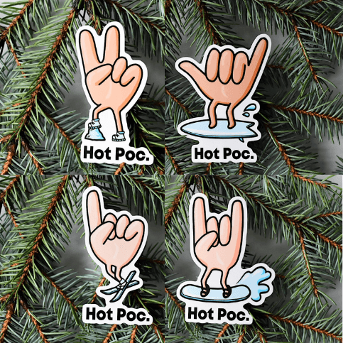 Adventure-Themed Sticker Pack (4-Pack) by Hot Poc