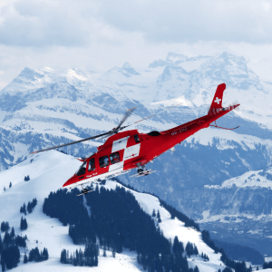 Helicoptère de secours pour sauvetage en montagne